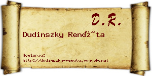Dudinszky Renáta névjegykártya